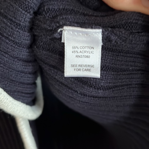 Navy blue with white trim. JohnPaulRichard cardigan. - Picture 4 of 5